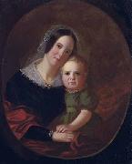 George Caleb Bingham, Mrs George Caleb Bingham (Sarah Elizabeth Hutchison) and son, Newton
